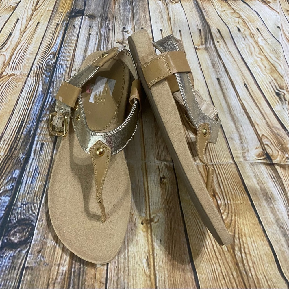 A.N.A. A New Approach Gold Slingback Thong Sandals Size 9 - Picture 1 of 3